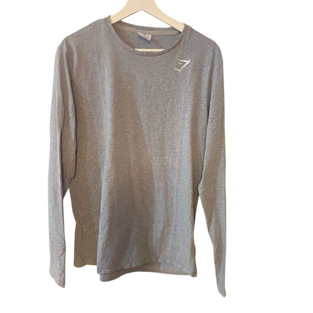 GymShark Long sleeve gray medium embroidered tshirt